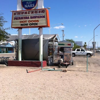 Primavera Hot Dogs - a sign for discount mall - Hot Dogs Near Me - Tucson, Arizona Primavera Hot Dogs - a sign for discount mall - Hot Dogs Near Me - Tucson, Arizona