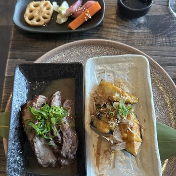 Ebisu - Beef tataki, pickles and eggplant degaku - Japanese Near Me - Auckland, AUK Ebisu - Beef tataki, pickles and eggplant degaku - Japanese Near Me - Auckland, AUK