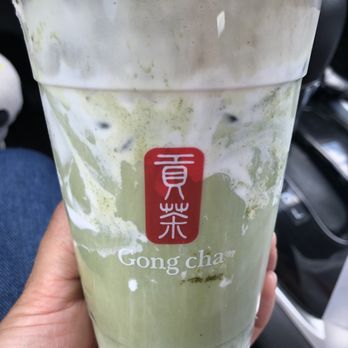 Gong Cha - Matcha marble latte with white pearl - Bubble Tea Near Me - Virginia Beach, Virginia
