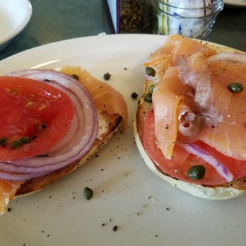 Cafe Strudel - Salmon bagel with all of the fixins'  Perfect. - New American Near Me - West Columbia, South Carolina
