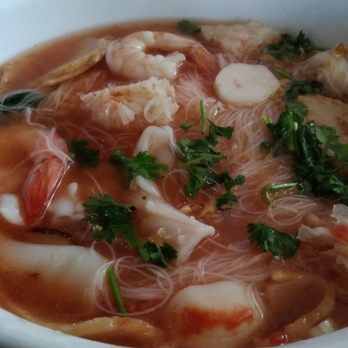 New Thai Elephant - Yen Ta Fo seafood noodle soup - Thai Near Me - San Mateo, California New Thai Elephant - Yen Ta Fo seafood noodle soup - Thai Near Me - San Mateo, California