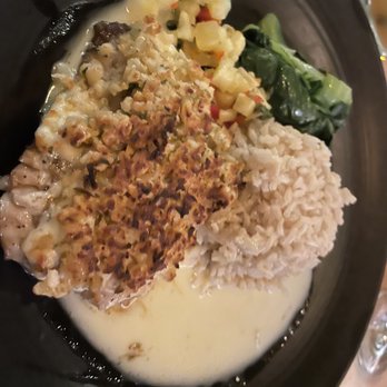 Monkeypod Kitchen - Organic Macadamia Nut Crusted Mahi Mahi - New American Near Me - Lahaina, Hawaii