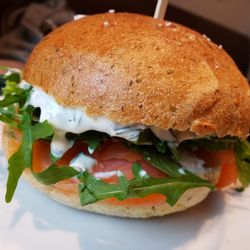 Salmon horseradish sandwich