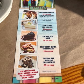 Pinchers - Dessert menu and 2 for 1 Sangria & Margaritas menu - Seafood Near Me - Cape Coral, Florida Pinchers - Dessert menu and 2 for 1 Sangria & Margaritas menu - Seafood Near Me - Cape Coral, Florida