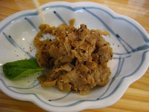 Photo of Minako Organic-ish Japanese Cuisine - San Mateo, CA, United States. this was a little lotus root dish that the kitchen was trying out. very appetizing and crunchy.