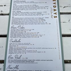 Heydays - Drink Menu