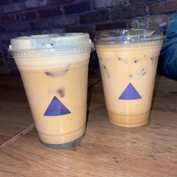 Cafe Blue - Black sesame latte (left) & Vietnamese shakerato (right) - Cafes Near Me - Buford, Georgia Cafe Blue - Black sesame latte (left) & Vietnamese shakerato (right) - Cafes Near Me - Buford, Georgia
