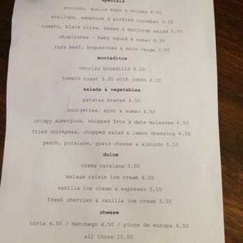 Morito - Menu - Tapas/Small Plates Near Me - London, XGL
