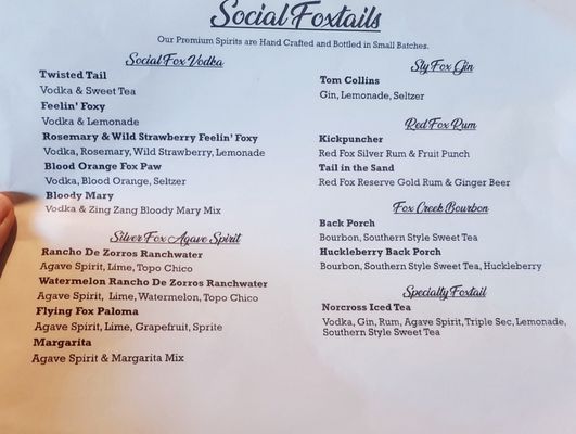 Menu photo 8 Social Fox Brewing & Distillery Norcross, GA Menu photo 8 Social Fox Brewing & Distillery Norcross, GA