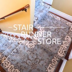 The Stair Runner Store - StairRunnerStore.com Sarouk Coastal Custom Landing Stair Runner by The Stair Runner Store