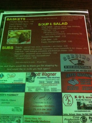 Menu photo 2 Bombshelter Bar Glandorf, OH