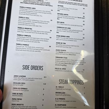 Buenos Aires Grill - Their menu April 2026 - Argentine Near Me - Northridge, California