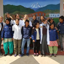Atlantic Center for Acupuncture - The entire Team: Acupuncture Physicians, Interpreters and Staff enjoying a sunny day at the clinic in Bajrabarahi, Nepal.