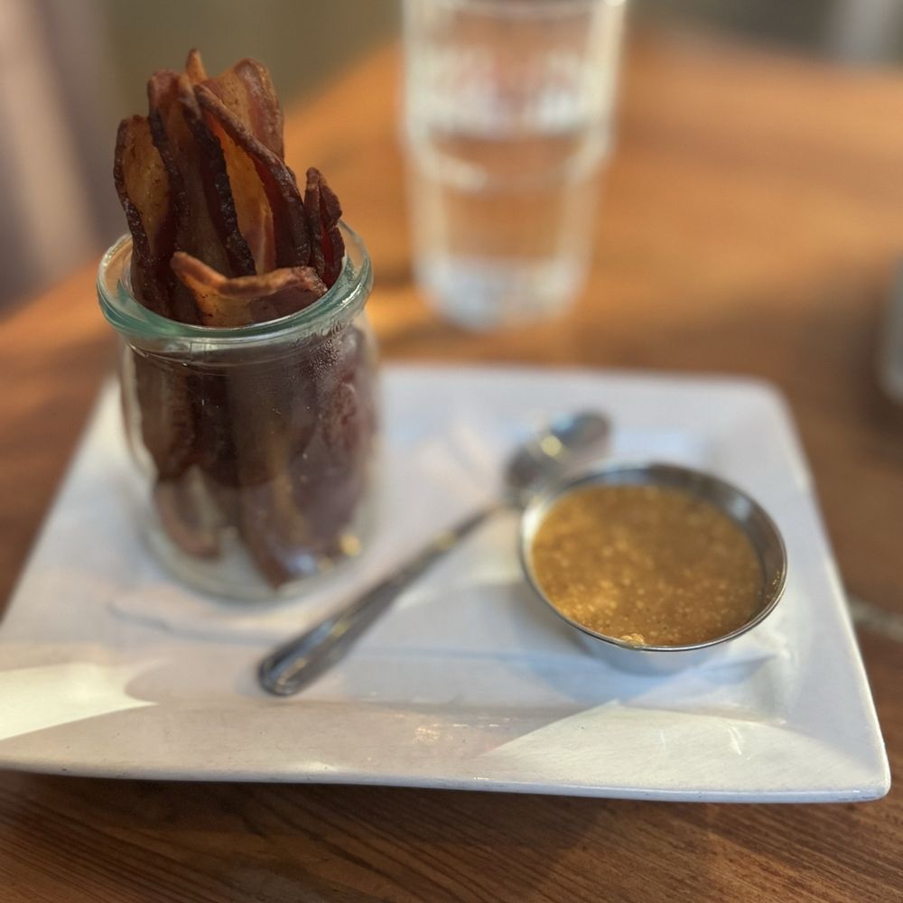 Leon's Full Service - Bacon in a glass w/ peanut butter sauce - Gastropubs Near Me - Decatur, Georgia