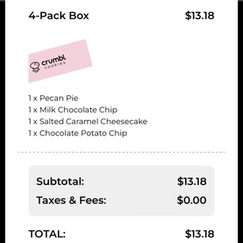 Crumbl - Mandarin - Cookie receipt - Bakeries Near Me - Jacksonville, Florida