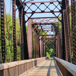 Staunton River Battlefield State Park - Wooden floor. Metal bridge. Triangular Truss.