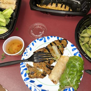 Asia - Beef satays and Vietnamese eggroll - Asian Fusion Near Me - Lake Charles, Louisiana