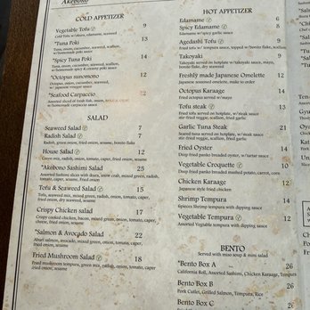 Akebono Japanese Cuisine - Menu - Sushi Bars Near Me - Seattle, Washington