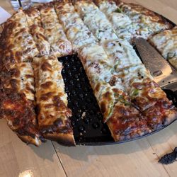 Bronko's - Large Pizza, sausage pepperoni and green pepper.