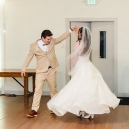 The dress bustled The dress bustled