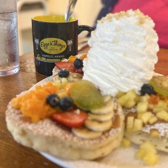 Eggs 'n Things - Fresh Fruit Rainbow Pancakes - American Near Me - Kapolei, Hawaii Eggs 'n Things - Fresh Fruit Rainbow Pancakes - American Near Me - Kapolei, Hawaii