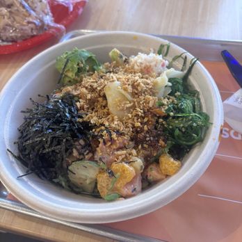 Pokeworks - Spicy ahi tuna & spicy salmon poke-your-way bowl, with 2 sauces. Lack spiciness. - Salad Near Me - Arlington, Texas Pokeworks - Spicy ahi tuna & spicy salmon poke-your-way bowl, with 2 sauces. Lack spiciness. - Salad Near Me - Arlington, Texas