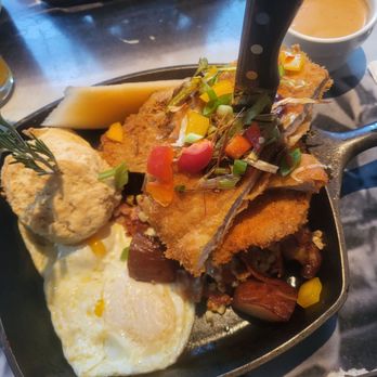 Hash House A Go Go - Crispy Hand Hammered Pork Tenderloin Hash - Breakfast & Brunch Near Me - San Diego, California