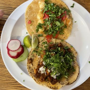 Coco's Tacos - shrimp taco & chorizo taco on a fresh, homemade, tortilla - Tacos Near Me - Gardena, California