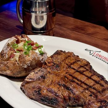 LongHorn Steakhouse - The Outlaw house bone in rib eye! Delicious...medium rare, with a side and salad, at most a 1/3 of the price at fancy LA steakhouses of LA! - Steakhouses Near Me - Bakersfield, California LongHorn Steakhouse - The Outlaw house bone in rib eye! Delicious...medium rare, with a side and salad, at most a 1/3 of the price at fancy LA steakhouses of LA! - Steakhouses Near Me - Bakersfield, California