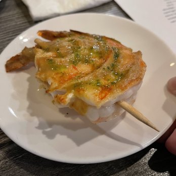 PintxoPote - brocheta de gambas. looks better than it tastes. the shrimps were kinda tough - Spanish Near Me - Los Gatos, California PintxoPote - brocheta de gambas. looks better than it tastes. the shrimps were kinda tough - Spanish Near Me - Los Gatos, California