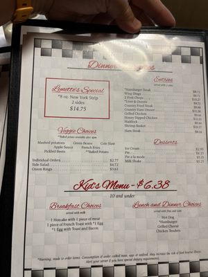 Menu photo 2 Lynette and Jerri's Diner Winchester, VA