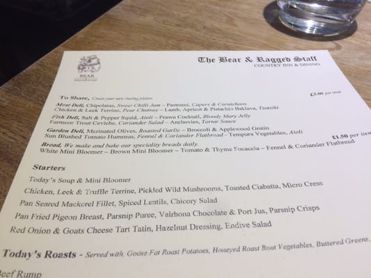 Menu photo 4 Bear & Ragged Staff Oxford, OXF Menu photo 4 Bear & Ragged Staff Oxford, OXF