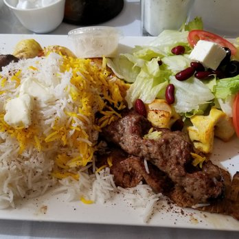 Shamshiry - Half rice half salad three meats! - Middle Eastern Near Me - Vienna, Virginia Shamshiry - Half rice half salad three meats! - Middle Eastern Near Me - Vienna, Virginia