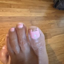 Before Danielle fixed my nail. A huge chunk was gone. She made it look amazing.