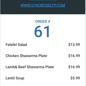 Gyro Boss - Our receipt - Mediterranean Near Me - Lake Forest Park, Washington Gyro Boss - Our receipt - Mediterranean Near Me - Lake Forest Park, Washington
