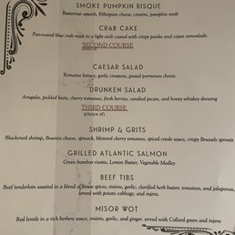 Restaurant week menu Restaurant week menu