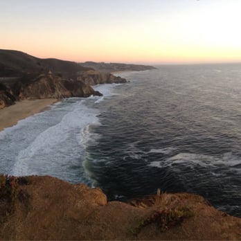Camelot Fish & Chips - You can picnic at the Gray Whale Cove beach just south of Pacifica.  This is the cove at sunset.  Better than eating at the pub. - Seafood Near Me - Pacifica, California