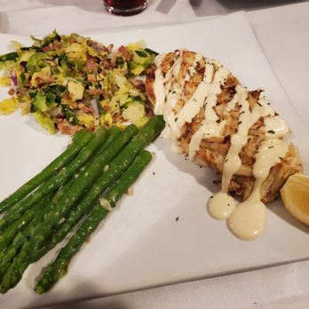 The Prime Street Grille - Crab imperial, asparagus and brussel sprouts - Seafood Near Me - White Plains, Maryland The Prime Street Grille - Crab imperial, asparagus and brussel sprouts - Seafood Near Me - White Plains, Maryland