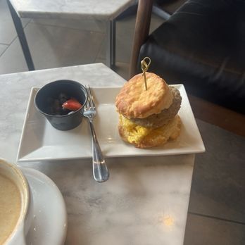 Architect Coffee - Sausage egg and cheese on a biscuit - so good - Coffee & Tea Near Me - Springfield, Missouri