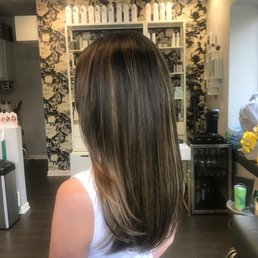 with several wefts clipped in and blended