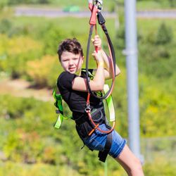 RYZE Adventure Park - Young boy on zipline