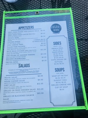Menu photo 4 Dugout Bar Indianapolis, IN