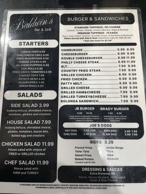 Menu photo 2 Baldwins Bar And Grill Belton, SC Menu photo 2 Baldwins Bar And Grill Belton, SC