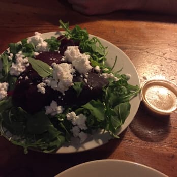 Flatbread Company - Arugula and Beet salad with tamari soy sauce - Pizza Near Me - Portland, Maine Flatbread Company - Arugula and Beet salad with tamari soy sauce - Pizza Near Me - Portland, Maine
