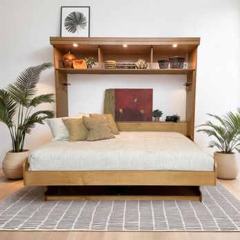 Hiddenbed of Oregon - Inverness queen transforming desk bed with top hutch with bed out for use. Takes seconds to switch between functions. - Furniture Stores Near Me - Brooks, Oregon Hiddenbed of Oregon - Inverness queen transforming desk bed with top hutch with bed out for use. Takes seconds to switch between functions. - Furniture Stores Near Me - Brooks, Oregon