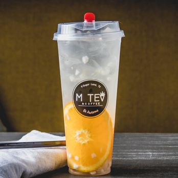 MTea - fresh coconut with orange - Bubble Tea Near Me - Houston, Texas