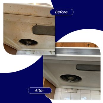 Bright & Clean Cleaning Services - Goodbye buildup, hello spotless range hood! Before and after magic - Home Cleaning Near Me Bright & Clean Cleaning Services - Goodbye buildup, hello spotless range hood! Before and after magic - Home Cleaning Near Me