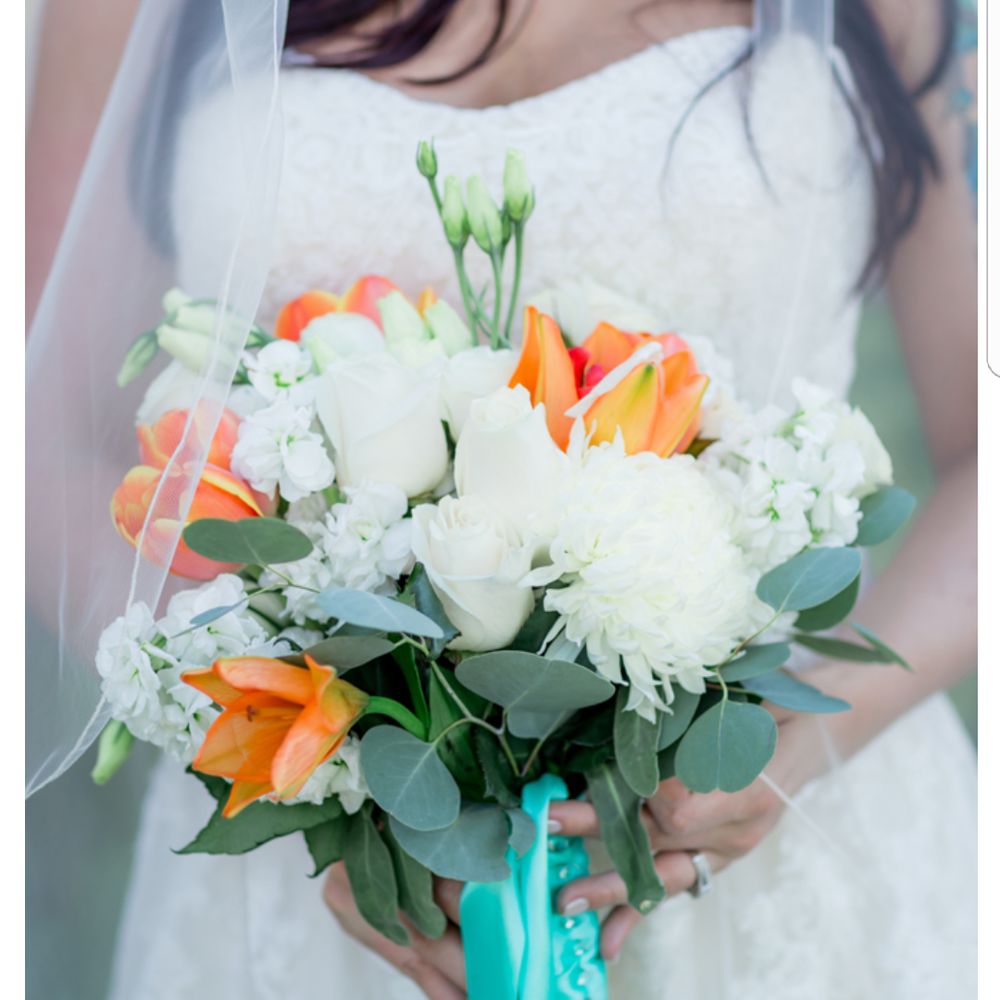 Rosebud Floral Designs - Loved my bridal bouqet with Aqua ribbon - Floral Designers Near Me Rosebud Floral Designs - Loved my bridal bouqet with Aqua ribbon - Floral Designers Near Me