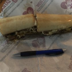 Penn Station East Coast Subs - $12.05 cheese steak with no extras. Pretty small.