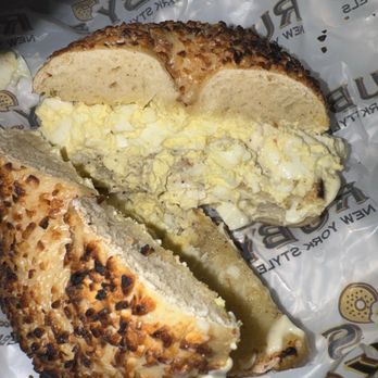 Ruby’s Bagels - Egg salad on an onion bagel - Bagels Near Me - Summerville, South Carolina Ruby’s Bagels - Egg salad on an onion bagel - Bagels Near Me - Summerville, South Carolina